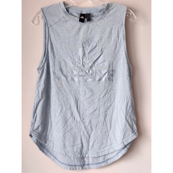 Adidas Women's Loose Fit Sleeveless Tank Top Light Blue Size Small Workout A0129 - Picture 1 of 7